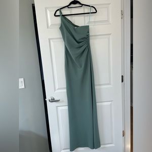 Revelry Jade Crepe Bridesmaid Dress